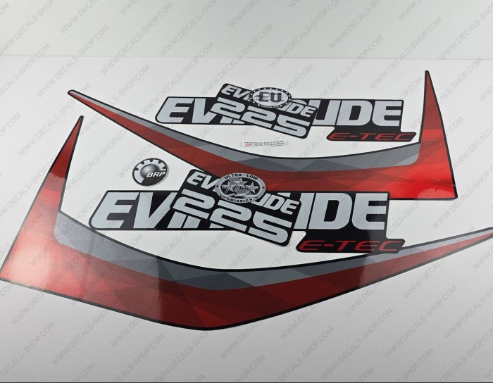 Evinrude 225HP E-tec 2011-2014 Graphite Cowl Outboard Decal Kit